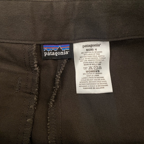 Patagonia casual cotton cropped pants dark olive green size 4 - Picture 4 of 4